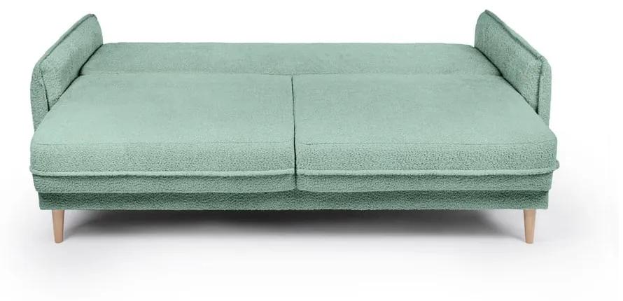 Зелен разтегателен диван от плат букле 215 cm Patti - Bonami Selection