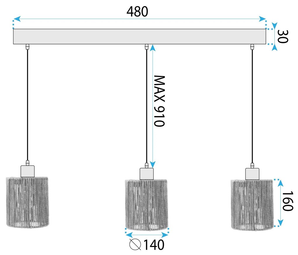 Пендел APP1821-3CP NATURE BLACK