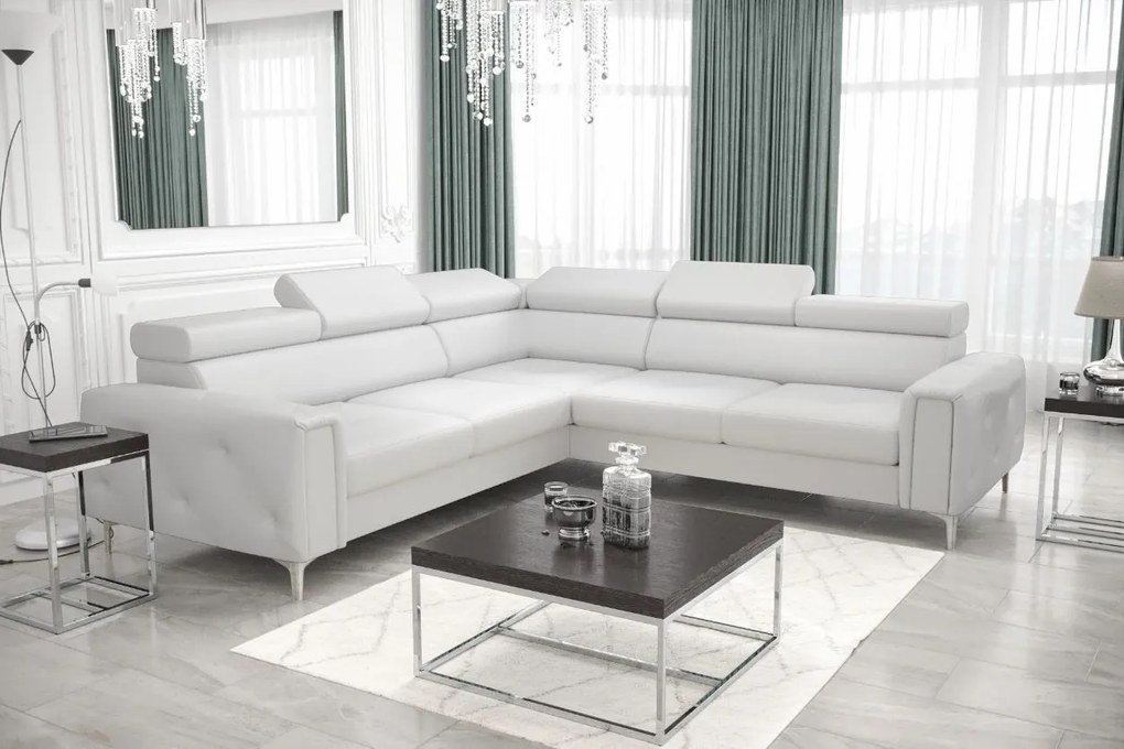 Ъглов диван Almeria I LTHR -Leuko-Left