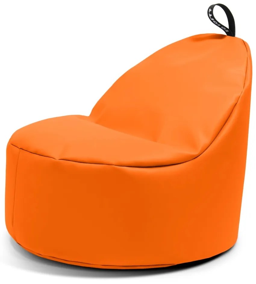 Оранжев детски пуф от изкуствена кожа Round M – So Soft?