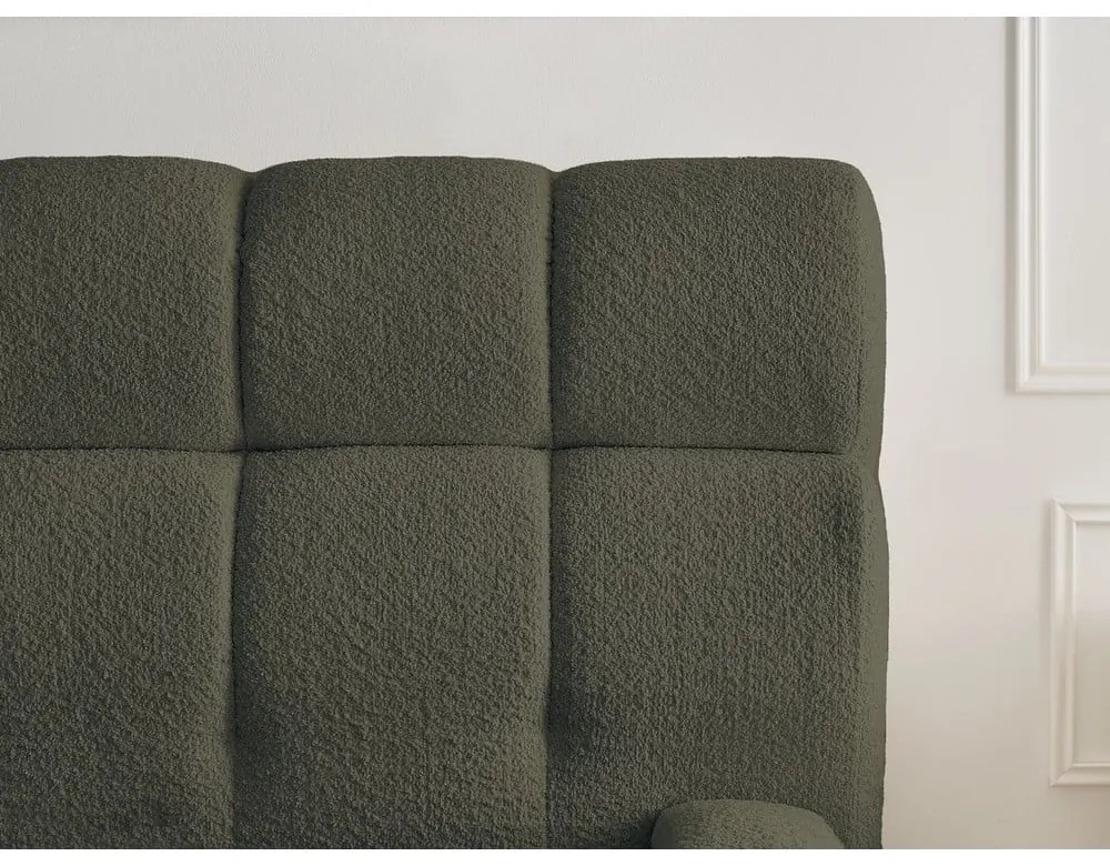 Зелено двойно тапицирано легло с място за съхранение с включена подматрачна рамка 180x200 cm Mont Blanc – Bobochic Paris