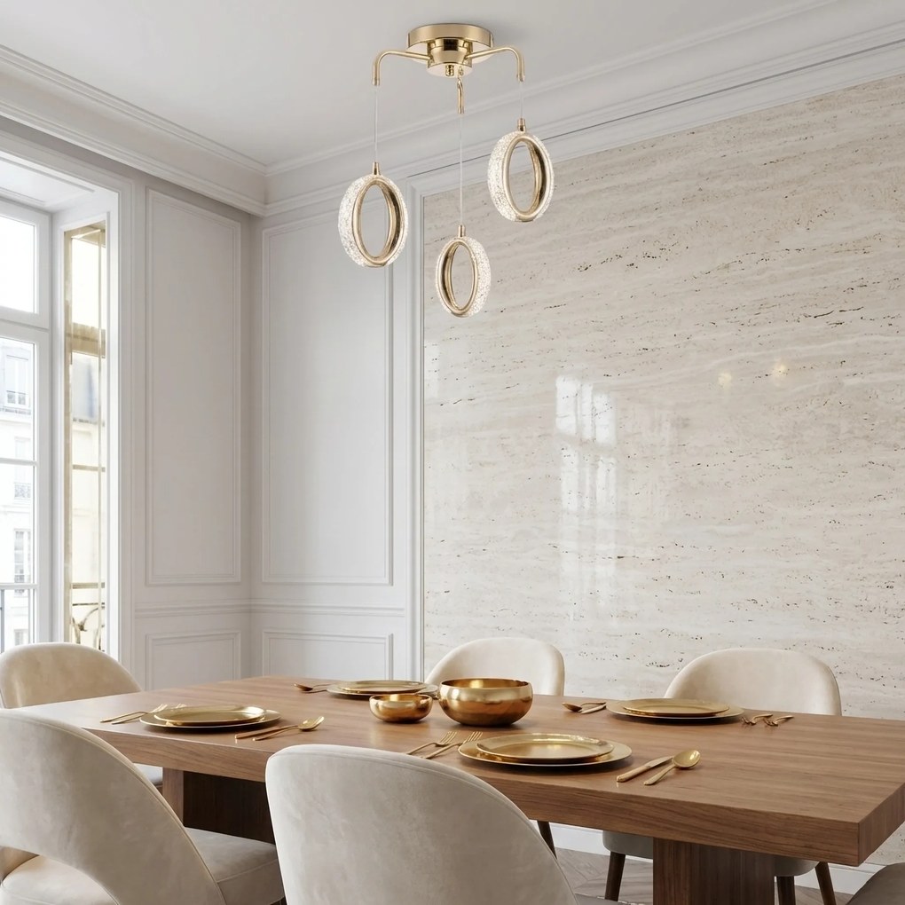 ВИСЯЩА ТАВАННА LED ЛАМПА G176-3CP GOLD