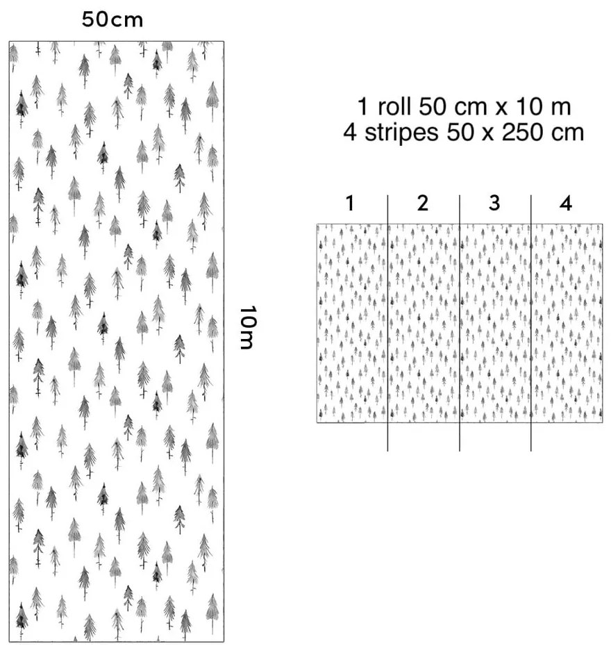 Детски тапет 10 м x 50 см Pine Woods - Lilipinso