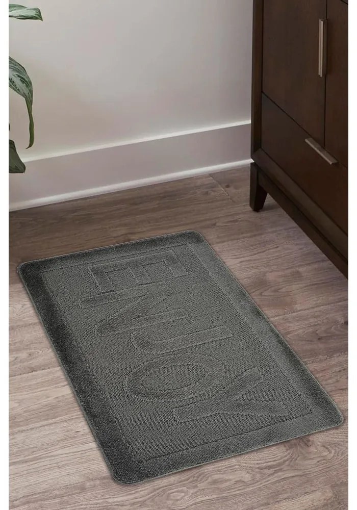 Антрацитен килим за баня 60x100 cm Enjoy – Foutastic