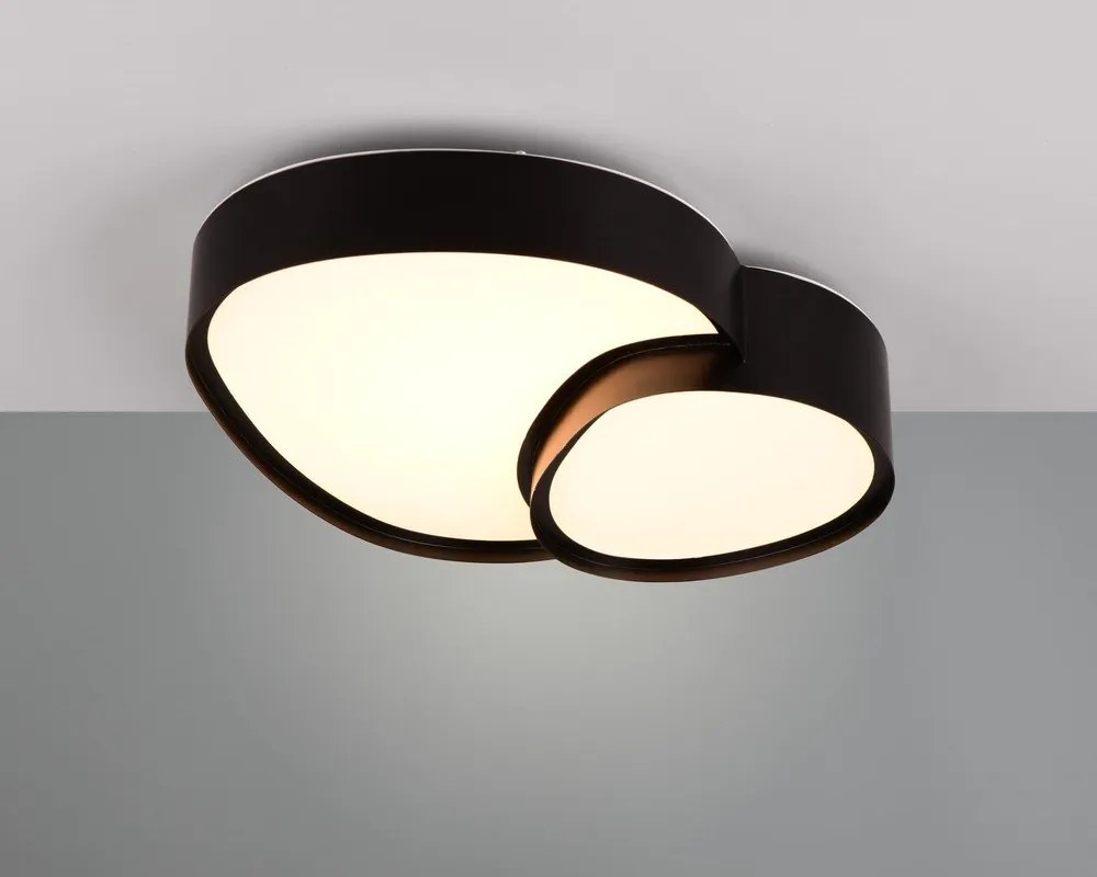 Черна LED светлина за таван 36x43,5 cm Rise - Trio