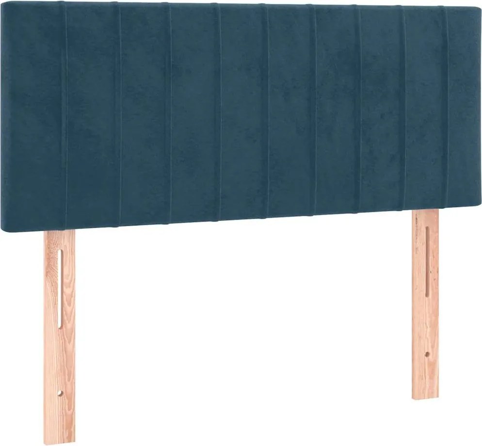 346226 vidaXL Горна табла за легло, тъмносиня, 90x5x78/88 см, кадифе