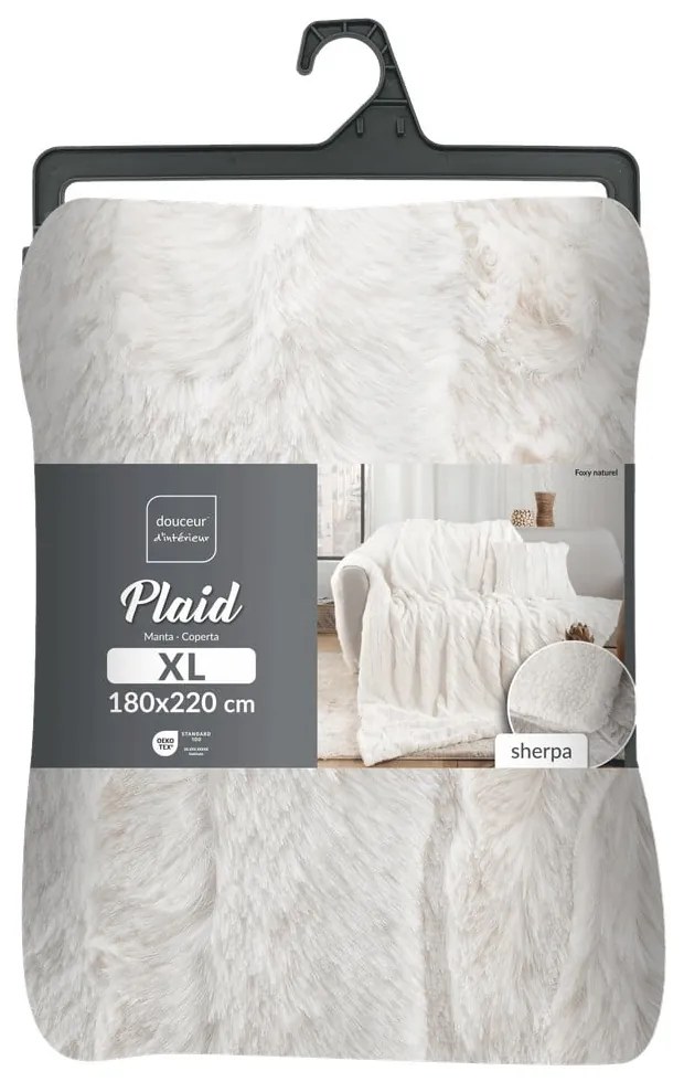 Кремаво одеяло от микроплюш 180x220 cm Foxy – douceur d'intérieur