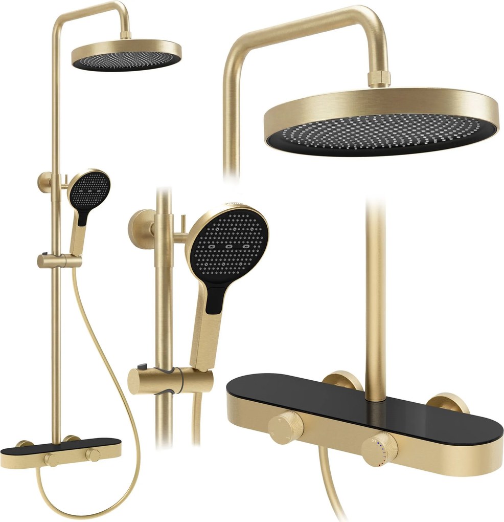 Комплект за душ Rea Creo Brush Gold