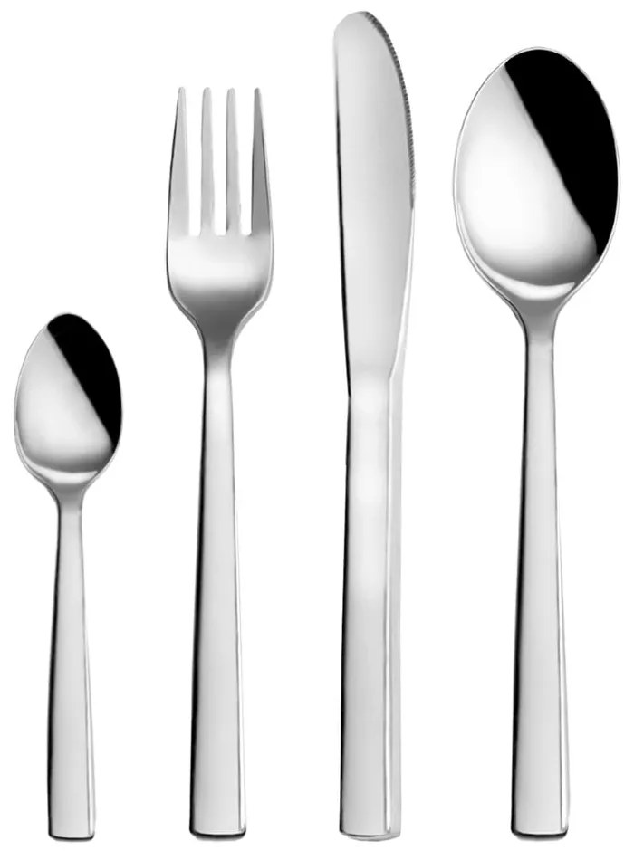 Прибори за хранене от неръждаема стомана в сребрист цвят 24 бр. Plain – Orion