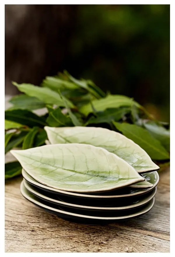 Светлозелена керамична купа за съхранение, дължина 18 cm Riviera - Costa Nova