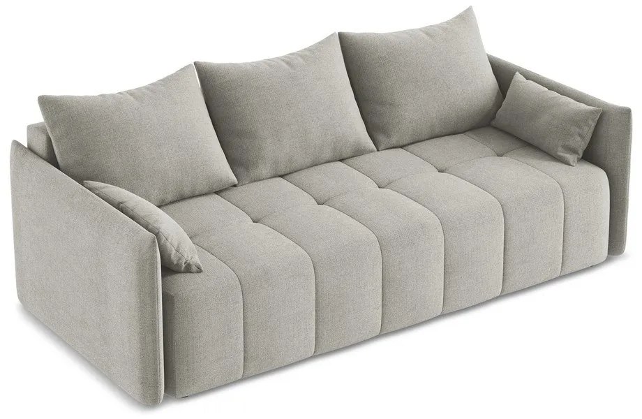 Светлосив разтегателен диван с място за съхранение 225 cm Moku – Makamii