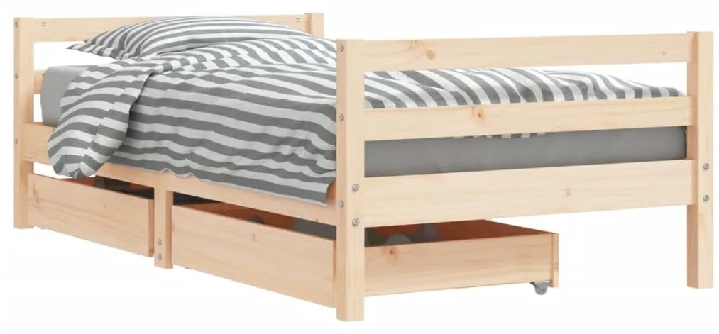 834444 vidaXL Рамка за детско легло с чекмеджета 80x160 см бор масив