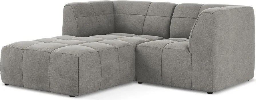 Сив кадифен ъглов диван (ляв ъгъл) Aloha – Makamii