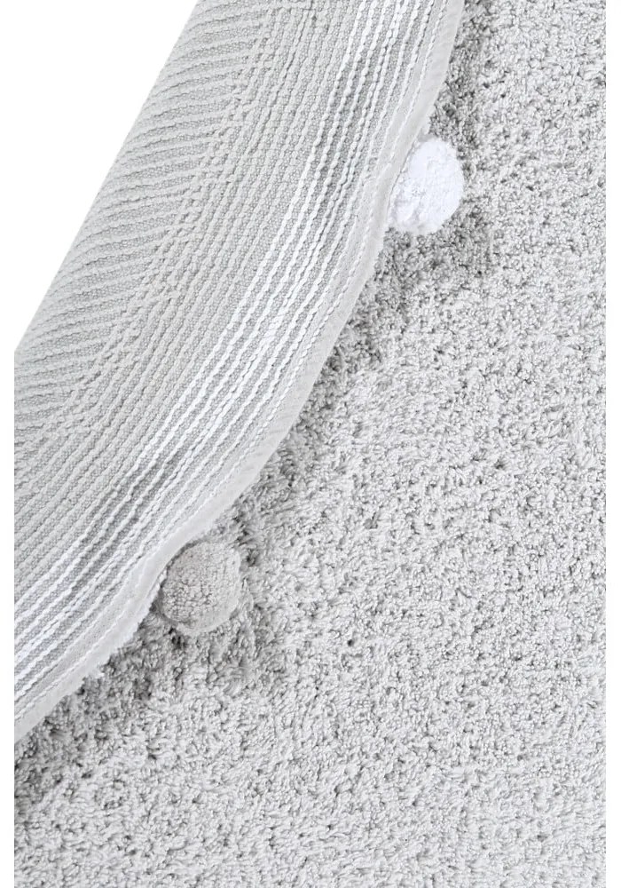 Светлосив ръчно изработен памучен детски килим подходящ за пране ø120 cm Bubbly – Lorena Canals