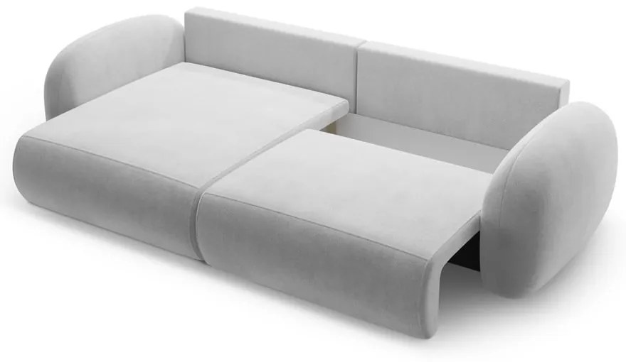 Светлосив кадифен сгъваем/с място за съхранение ъглов диван Tonale – Cosmopolitan Design