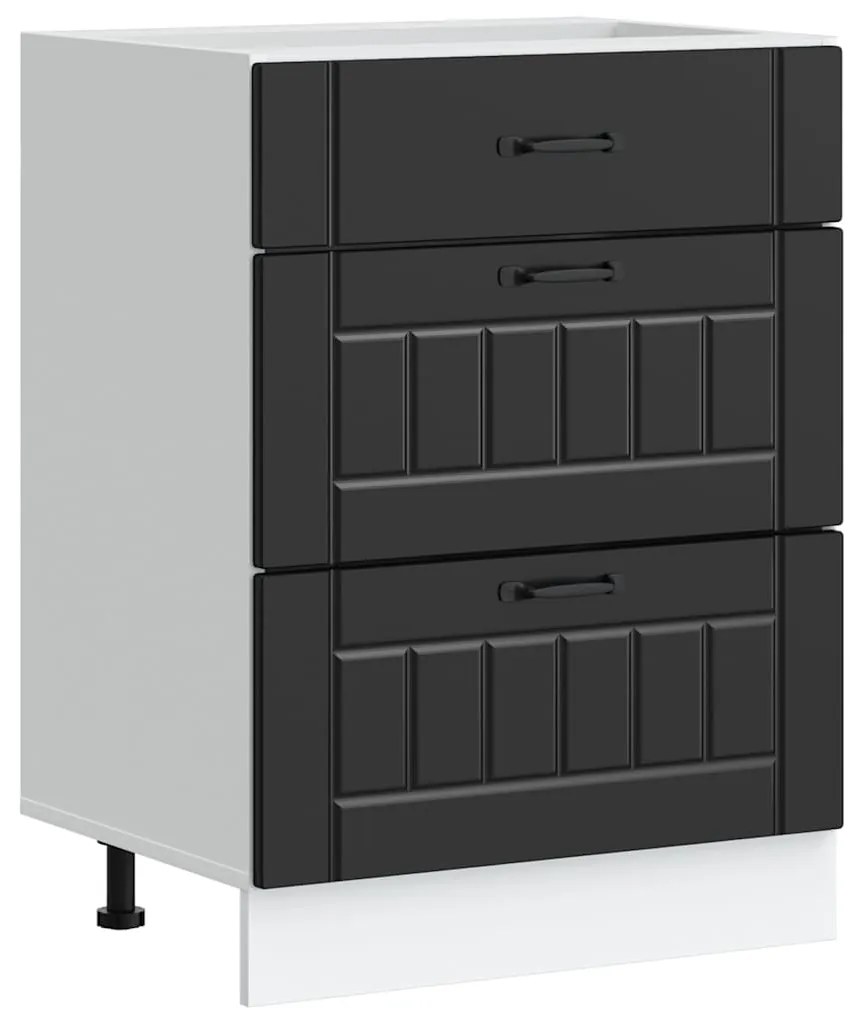 854270 vidaXL Кухненски шкаф "Lucca" Черен, инженерно дърво