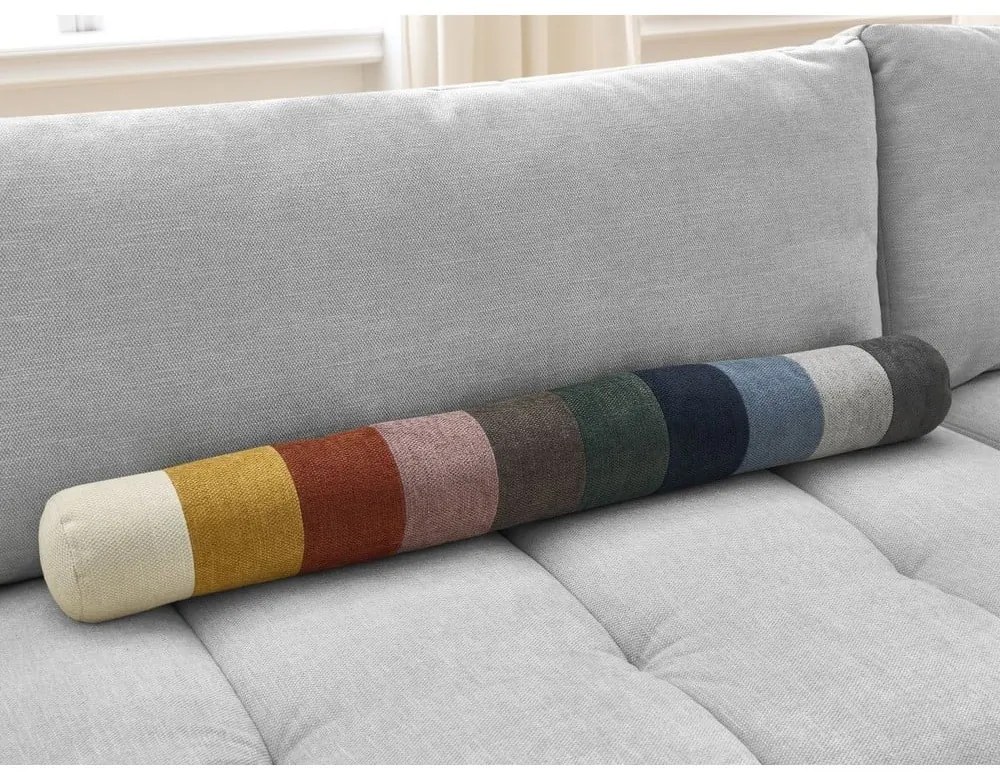 Светлосив сгъваем/с място за съхранение ъглов диван (десен ъгъл/L форма) Fuji – Bobochic Paris