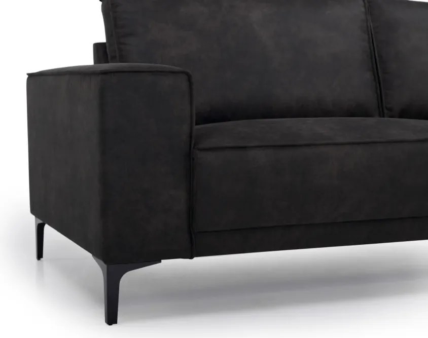 Тъмносив ъглов диван от изкуствена кожа (десен ъгъл) Copenhagen - Scandic