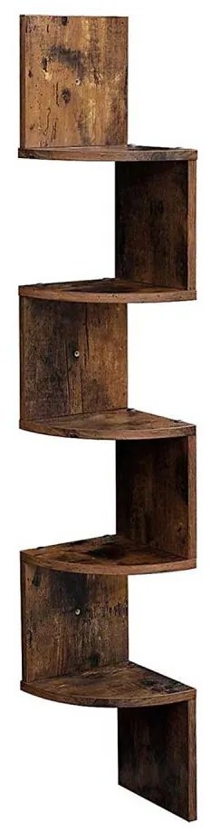 Ъглова стенна полица SNAKE, кафява