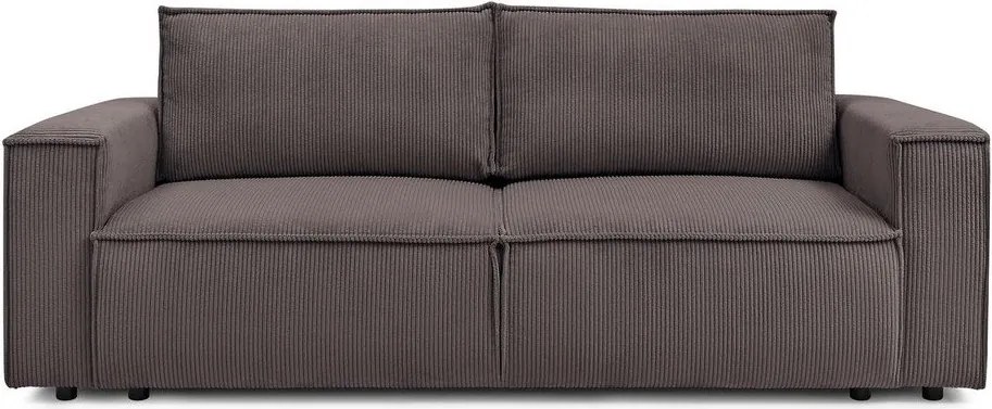 Кафяво-сив сгъваем диван от рипсено кадифе 245 cm Nihad – Bobochic Paris