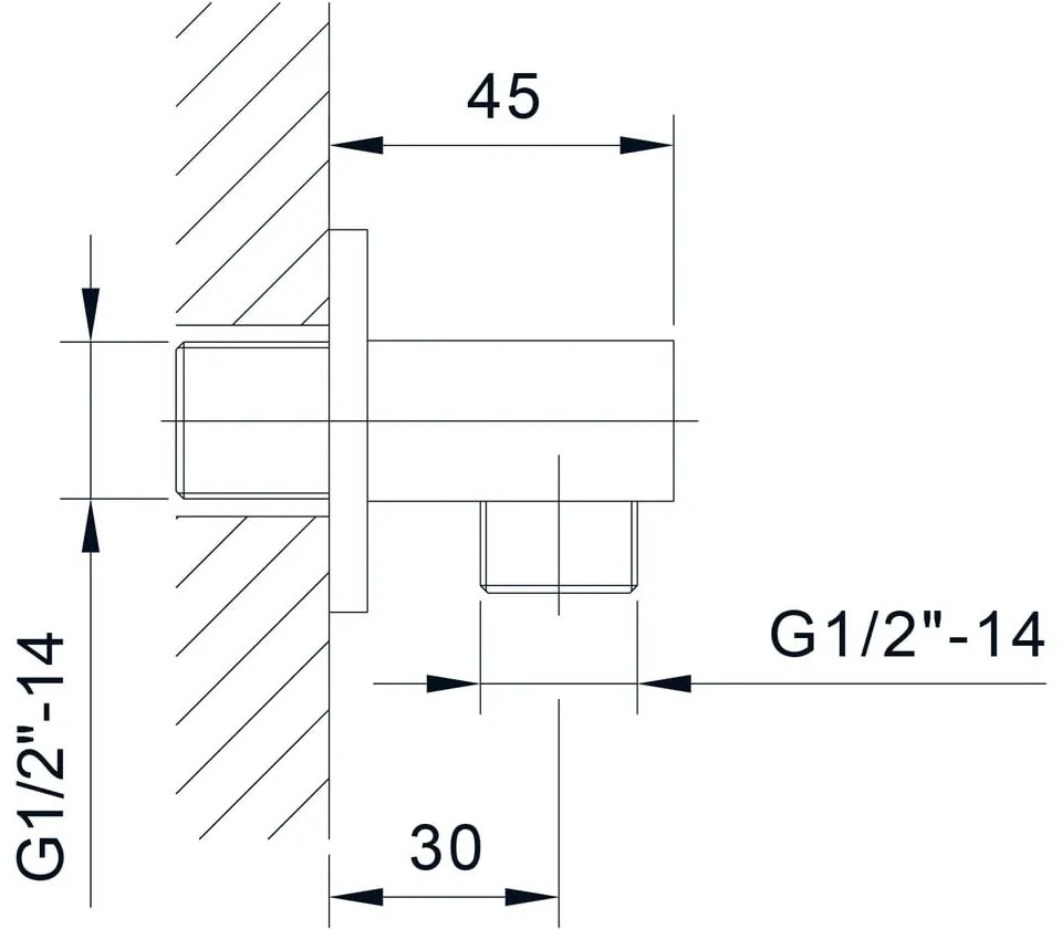 Месингова част за свързване към душ в лъскаво сребристо Jumper – Sapho