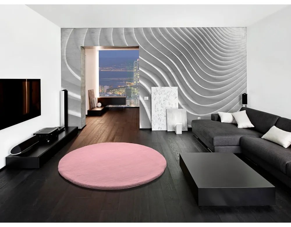 Розов килим Fox Liso, Ø 120 cm - Universal