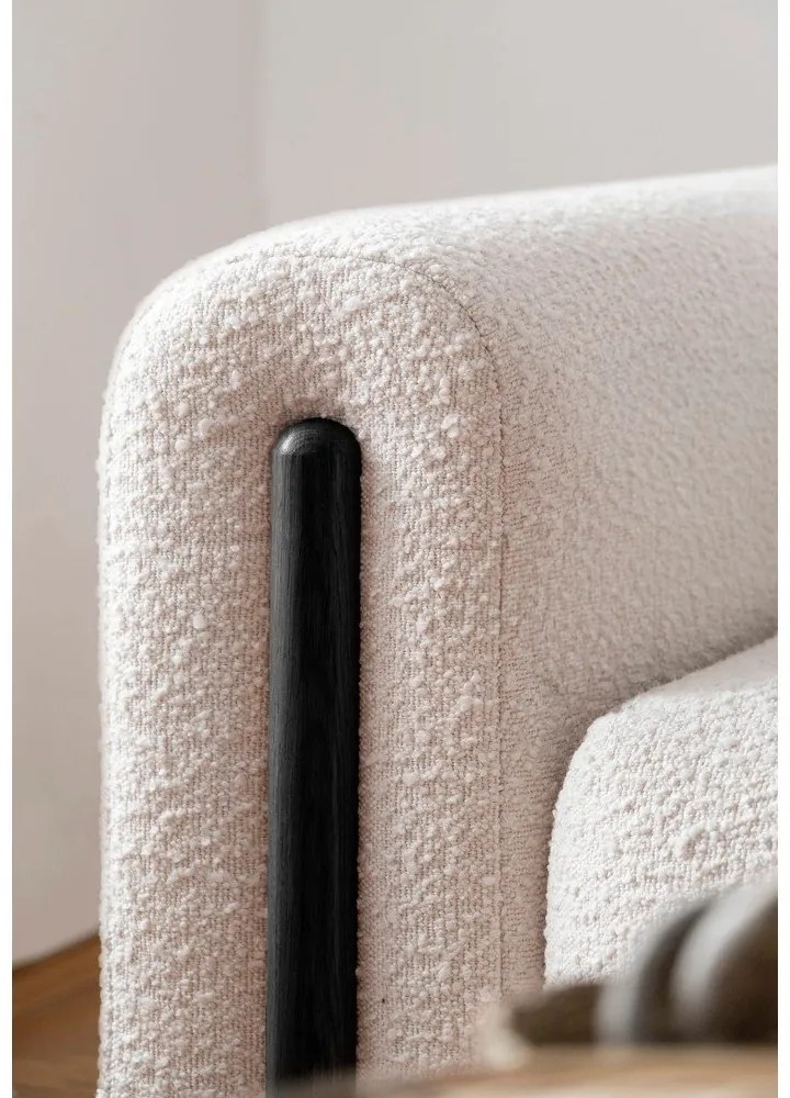 Бежов кремав разтегателен диван с място за съхранение от букле 244 cm Arcadova – ELTAP