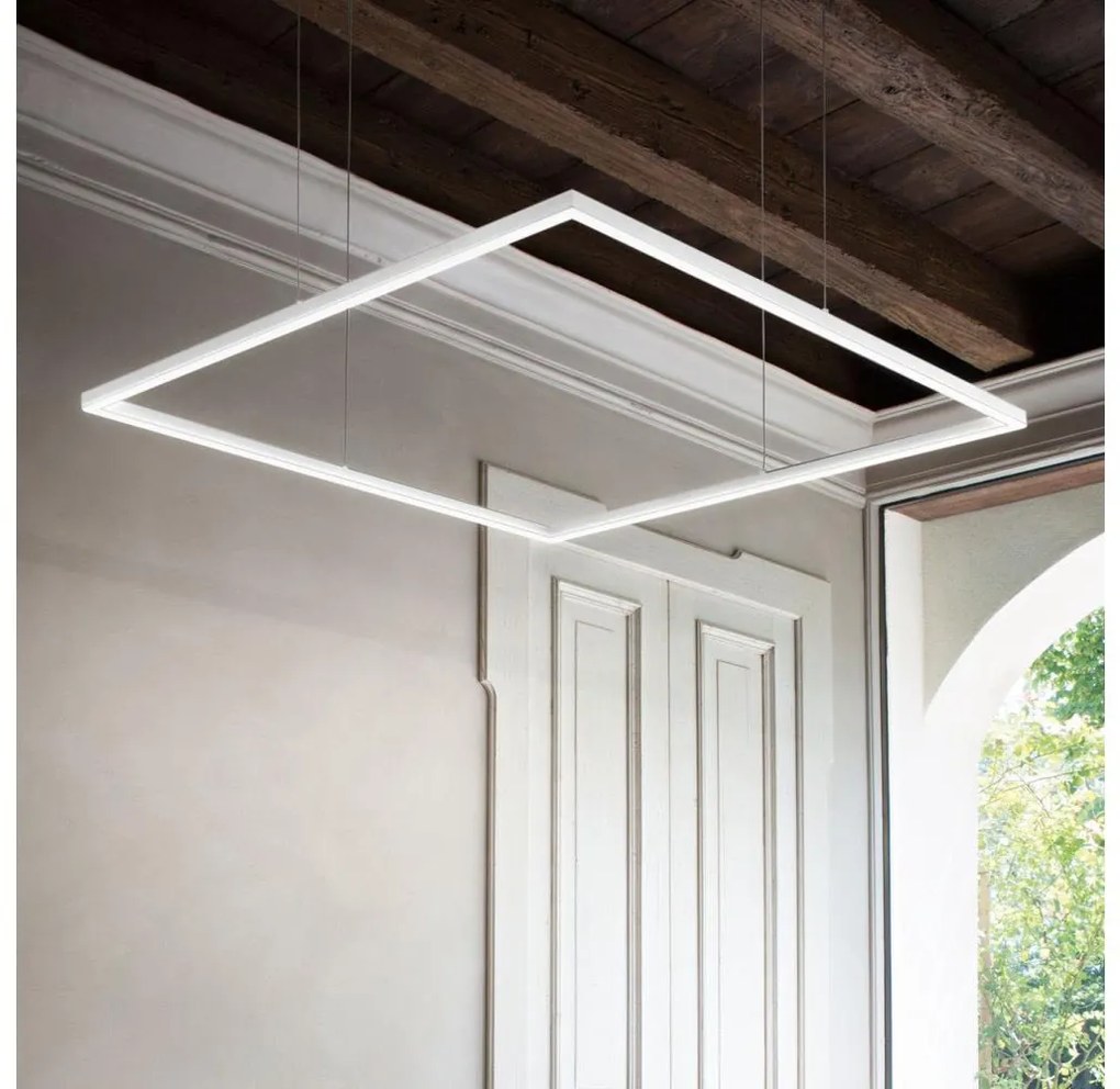 Ideal Lux - LED полилей на кабел ORACLE SLIM LED/44W/230V 3000K 70x70 cm бял