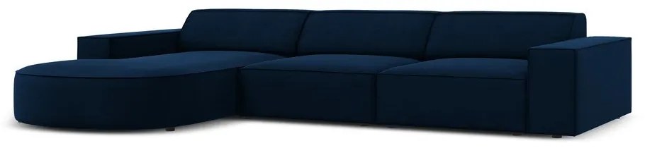 Ъглов диван от синьо кадифе (ляв ъгъл) Jodie - Micadoni Home