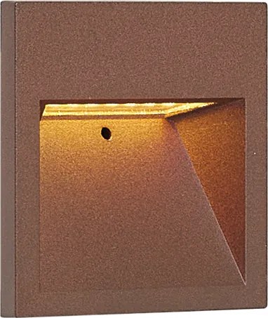 Модерна стенна лампа ръждивокафява квадратна с LED IP54 - Gem
