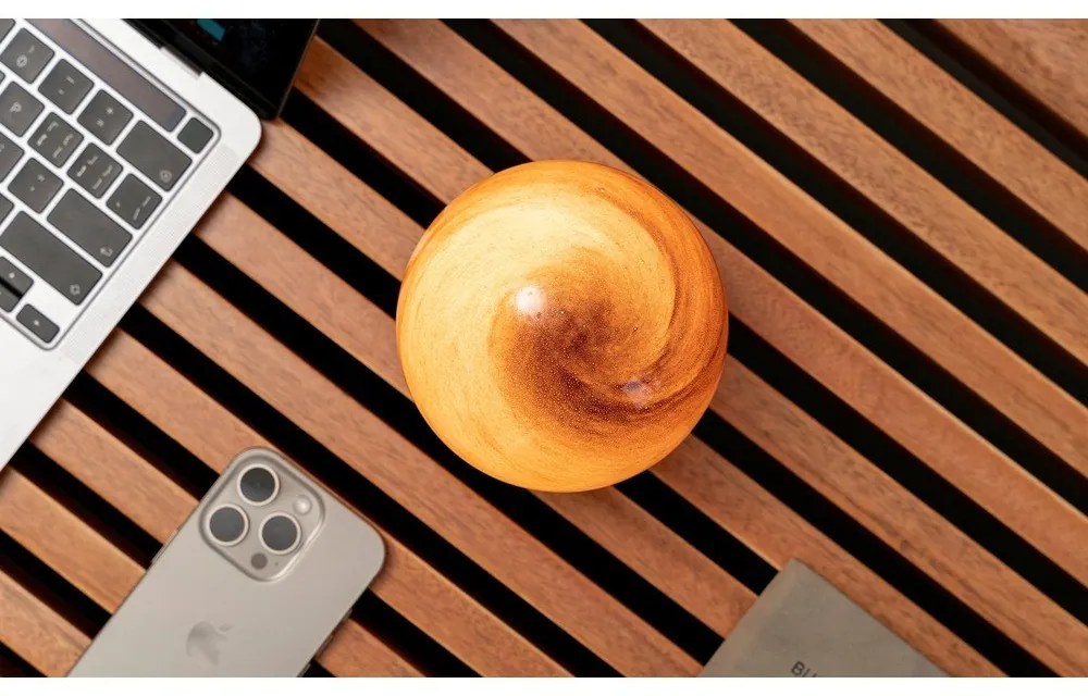 Тъмнокафява светлинна декорация с USB ø 12 cm Sand Storm – Gingko