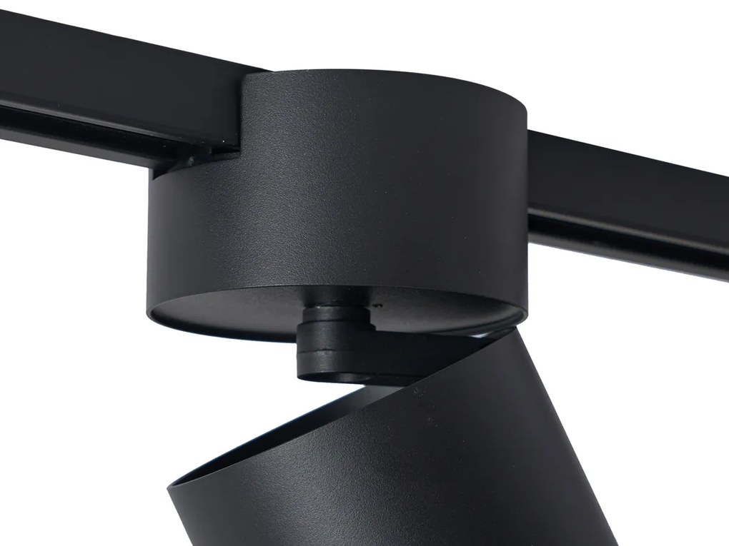 Модерен черен прожектор за 1-фазна релсова система GU10 70mm - Iconic Roto