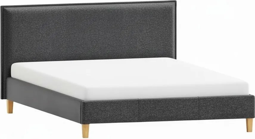 Тъмносиво двойно тапицирано легло с включена подматрачна рамка 160x200 cm Tina – Ropez