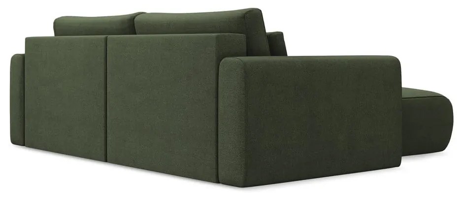 Разтегателен ъглов диван с място за съхранение в цвят каки (ляв ъгъл) Kapua – Makamii