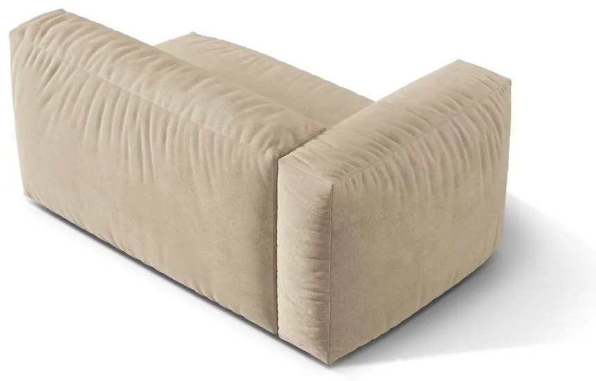 Бежов кадифен модул за диван (ляв ъгъл) Martina – Micadoni