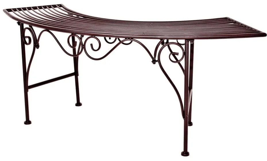 Черно-тъмнокафява метална градинска пейка Fuego – Garden Pleasure