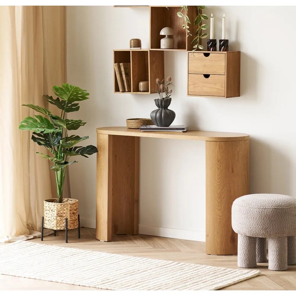 Конзолна маса от декор от дъб в естествен цвят 38x114 cm Bibione – House Nordic