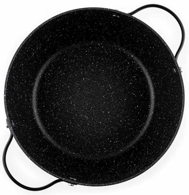 Тенджера Luigi Ferrero Symphony FR-2410, 24x11.5 см, 4.3 л, Незалепващо покритие, Стъклен капак с отвор за пара, Стоманени дръжки с PVD, Индукция, Черен мрамор