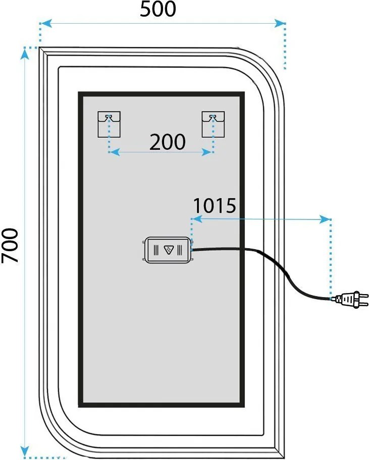 Огледало LED ZONE 70x50 BRUSH  ROSE GOLD