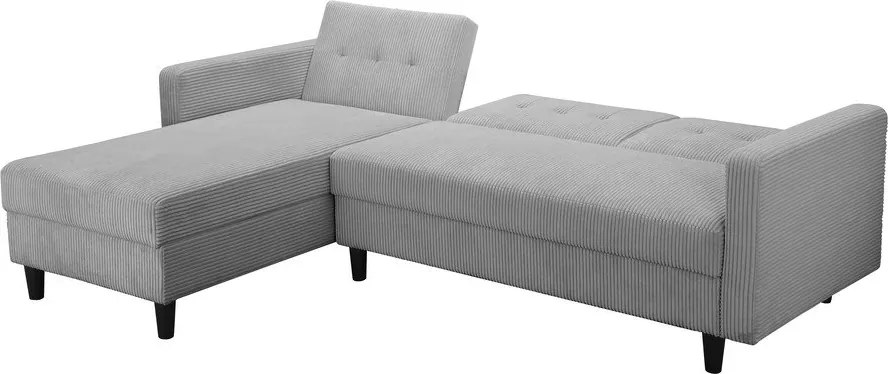 Светлосив сгъваем ъглов диван от рипсено кадифе Hartford – Støraa