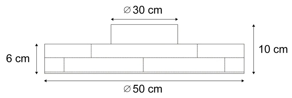 Скандинавски плафон от дърво 50 см с LED димер - Pecker