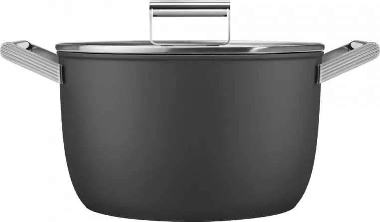 Тенджера SMEG CKFC2611BLM, 7.7 л, Ø26 см, Тефлоново покритие, До 250°C, Индукция, Черен