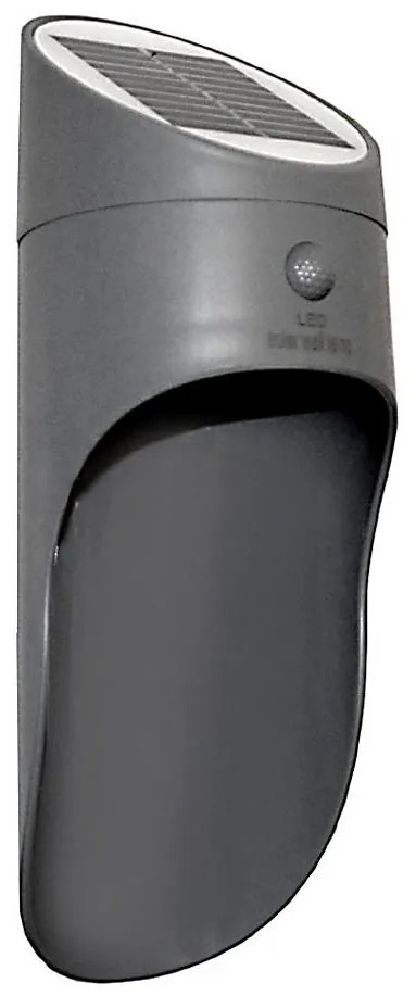 LED соларен стенен фенер PALESA LED/1W/3,7V IP65 1800 mAh сив