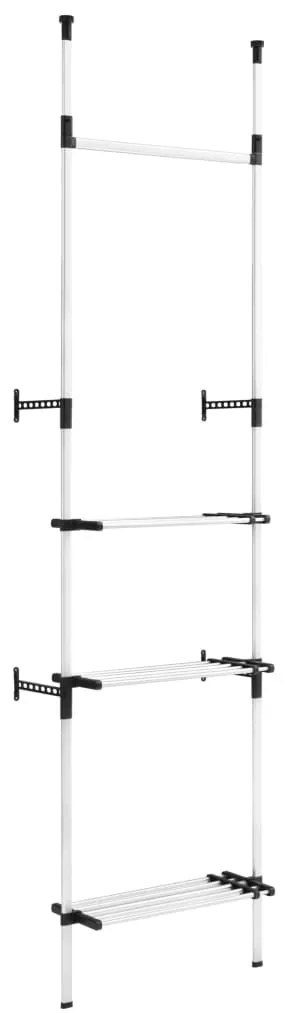 321113 vidaXL Телескопична система за гардероб с лостове и рафт, алуминий