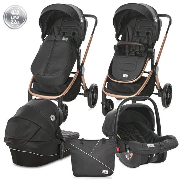 Детска количка 3в1 RAMONA LORELLI - LUXE Black