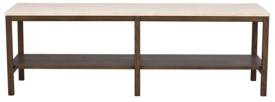 Конзолна маса в кафяво и бежово с каменен плот 140x40 cm Orwel - Rowico