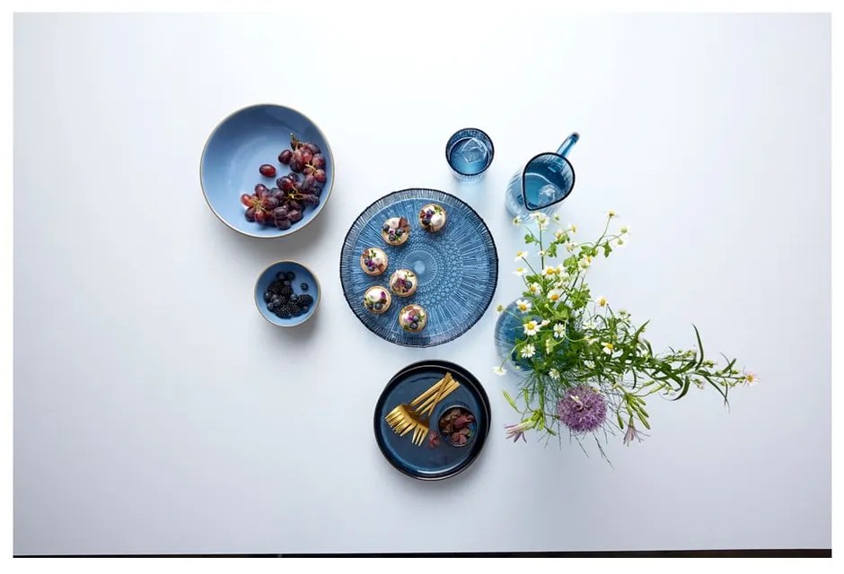 Синя стъклена чиния за сервиране ø 30 cm Kusintha - Bitz