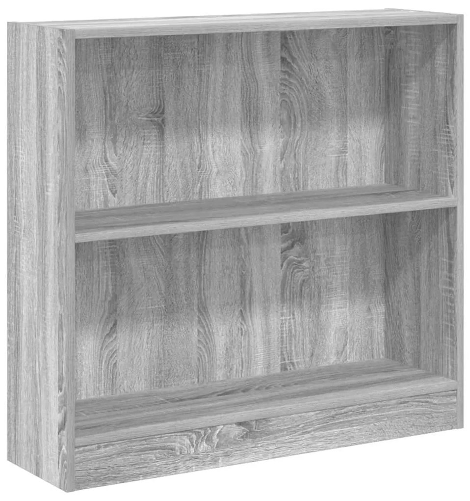 857831 vidaXL Библиотека, сив сонома, 80x24x76 см, инженерно дърво