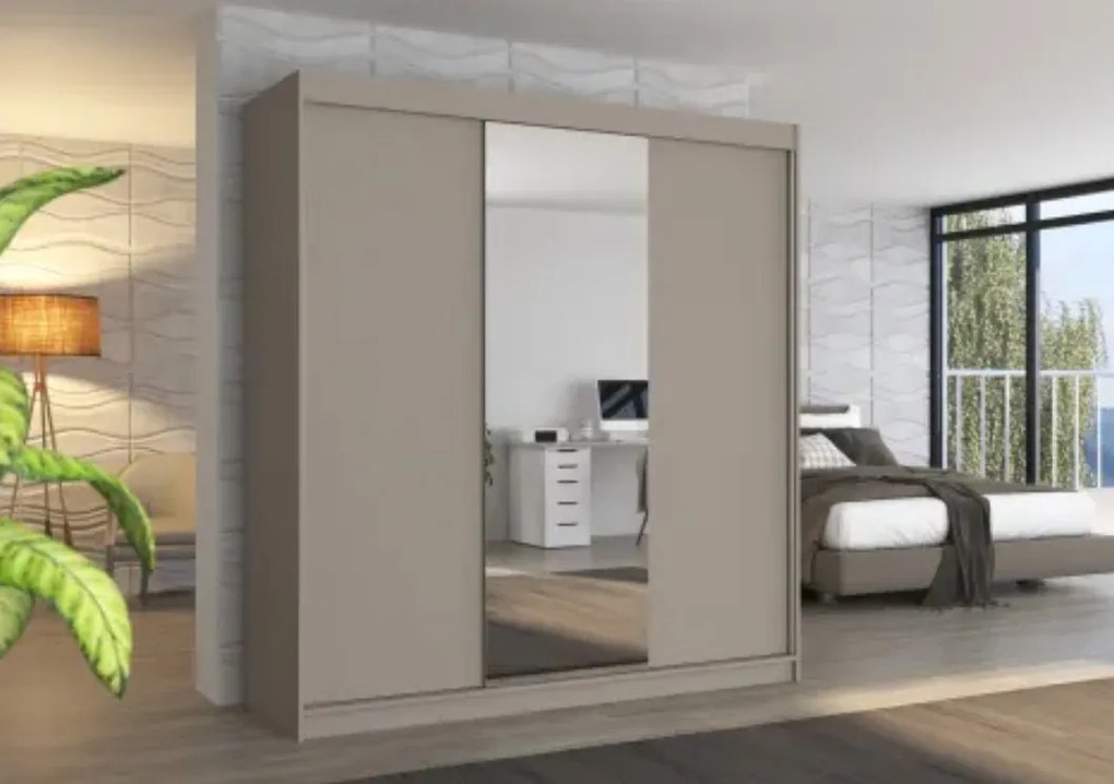 Гардероб Vithente 200 Sliding-сиво-бежово