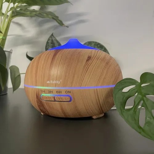 Ултразвуков арома дифузер и овлажнител за въздух Ruhhy 400ml — С 7 LED цвята и таймер